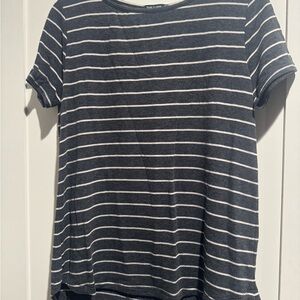 Pink Clover Navy and White Striped Tee